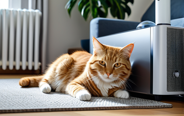 고양이 털 빠짐 방지 팁 - Cat Grooming Session**

"A person gently brushing a cat with a soft-bristled brush, fully clothed, a...