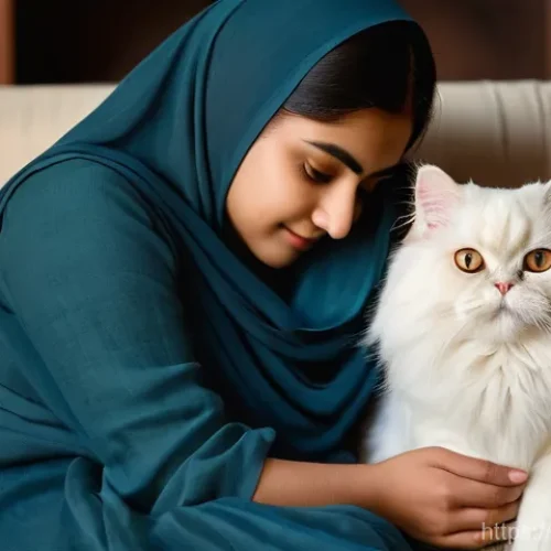 Home 26 고양이 보험 추천 - **Prompt:** A heartwarming scene featuring a beautiful, fluffy Persian cat, similar to "Mithoo," bei...