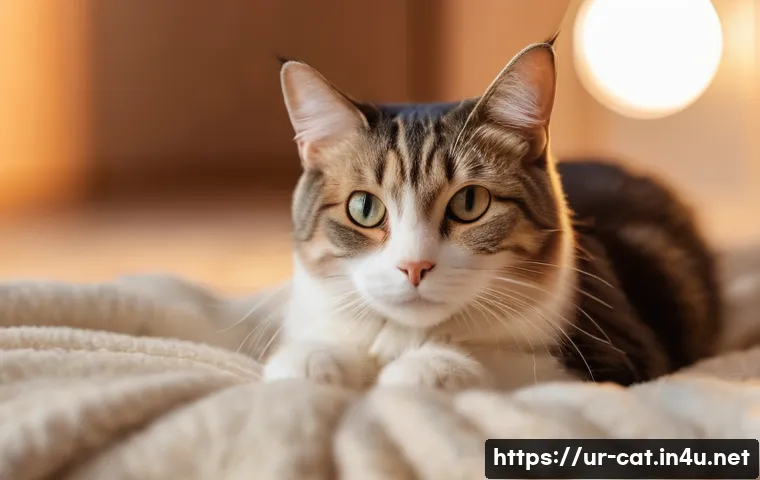 고양이 중성화 수술 후기 - **Image Prompt 1: Gentle Recovery and Care**
"A cozy indoor scene featuring a domestic short-hai...